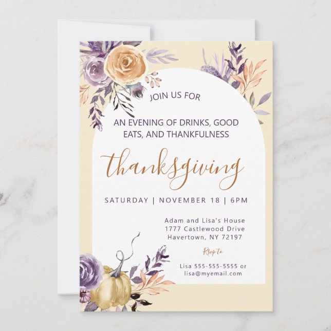 AUTUMN Thanksgiving  Invitation (Front)