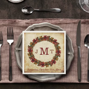 Autumn, Thanksgiving Monogram Napkin