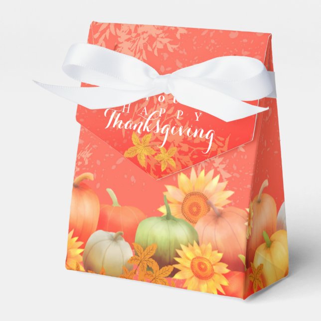 Autumn Thanksgiving Orange Favour Box (Front Side)