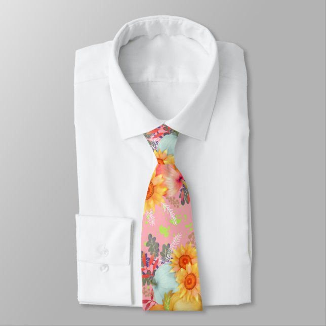 Autumn Thanksgiving Pink Tie (Tied)