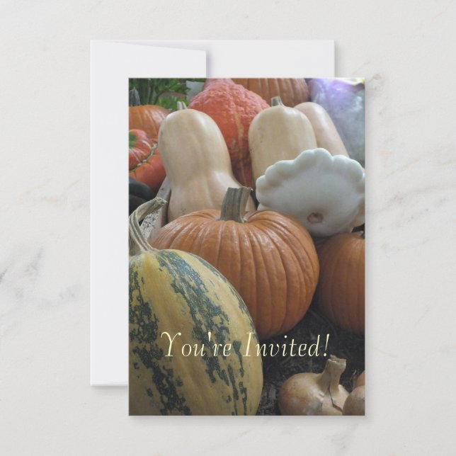Autumn/Thanksgiving Pumpkin Invitations (Front)