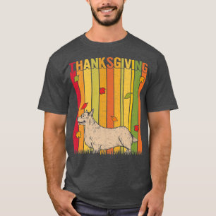 Autumn Thanksgiving Retro Cute Corgi Dog Lovers Th T-Shirt