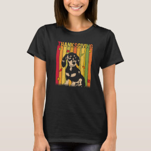 Autumn Thanksgiving Retro Dachshund Dog  Thanksgiv T-Shirt