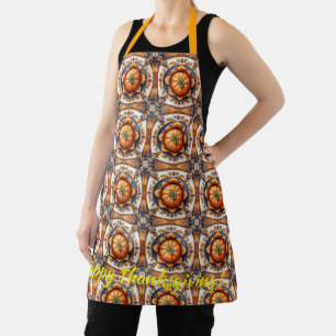 Autumn Thanksgiving Trendy Pumpkin Collection Apron