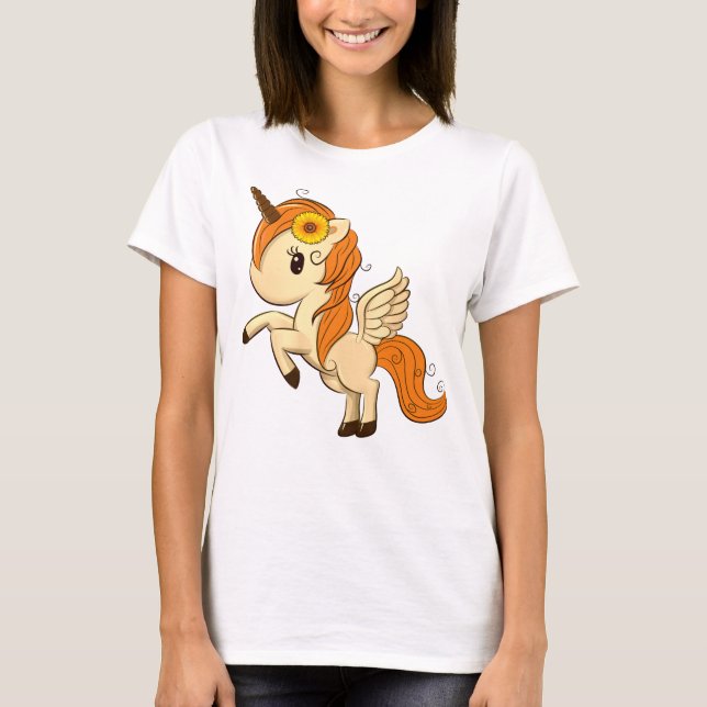 Autumn Thanksgiving Unicorn Pegasus T-Shirt (Front)