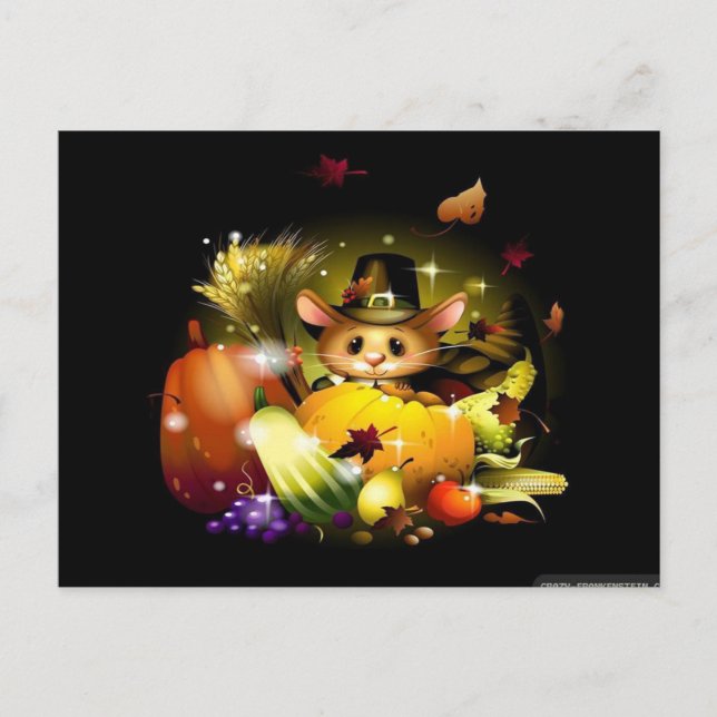 Autumn Thanksgiving Whimsical Elegant Modern Cute Postcard (Front)