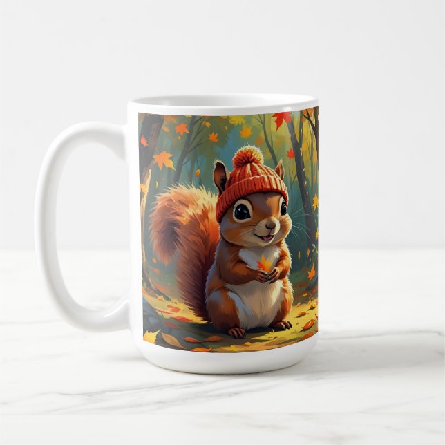 Autumn Theme Coffee Mug | Fall Squirrel (Left)