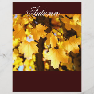 Autumn Theme paper Yellow Fall Tree Leaves