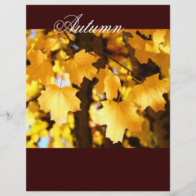 Autumn Theme paper Yellow Fall Tree Leaves (Front)