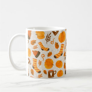 Autumn Theme Seamless Pattern Tile Coffee Mug