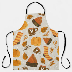 Autumn Theme Seamless Tile Pattern Apron