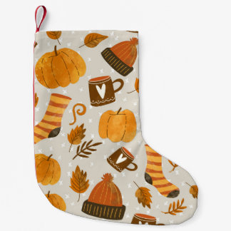 Autumn Theme Seamless Tile Pattern Small Christmas Stocking
