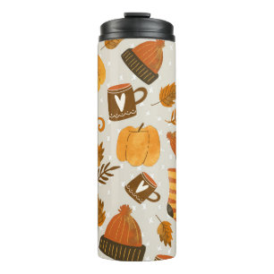 Autumn Theme Seamless Tile Pattern Thermal Tumbler