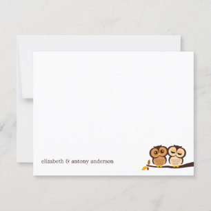Autumn Themed Owls Wedding Thank You