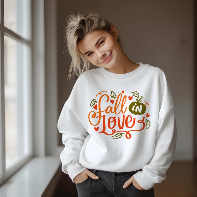 AUTUMN THEMED RETRO FALL IN LOVE TYPOGRAPHY SWEATSHIRT (Creator Uploaded)
