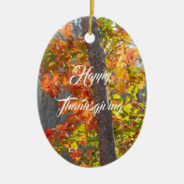 Autumn Themed Thanksgiving Ceramic Tree Decoration