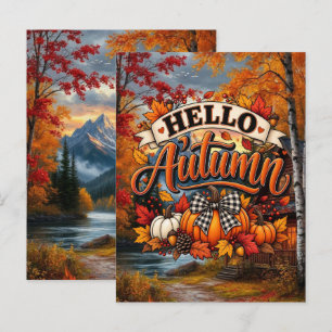 Autumn Three Screen Wallpaper for Ultrawide Holiday Postcard