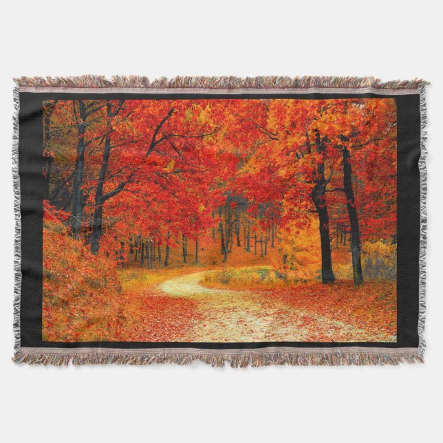 Autumn throw blanket, (Front)