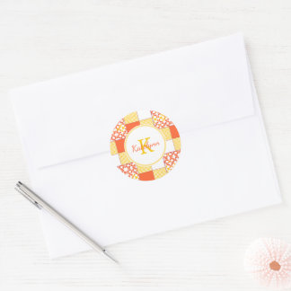 Autumn Tints Quilt Pattern  Classic Round Sticker