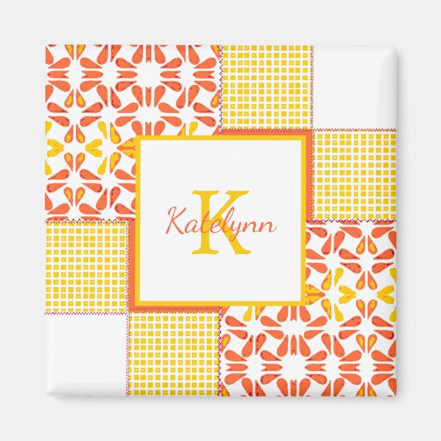 Autumn Tints Quilt Pattern Magnet (Front)