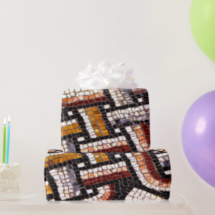 Autumn Toned Roman Mosaic Wrapping Paper
