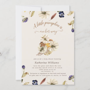 autumn tones pumpkin baby shower invitation