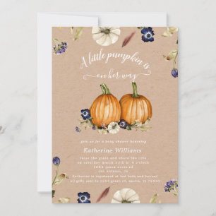 autumn tones pumpkin baby shower invitation
