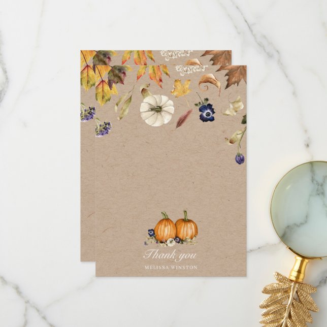autumn tones pumpkin spice Thank You Card (Front/Back In Situ)