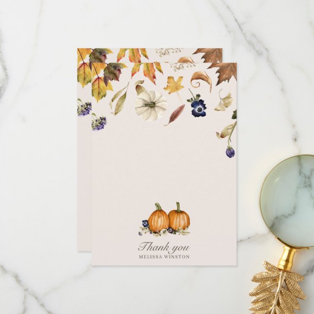 Autumn Tones Pumpkin Spice Thank You Card (Front/Back In Situ)