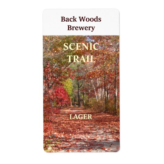 Autumn Trail ~ Beer Wine Label Shipping Label