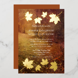 autumn trail maple leaves accent wedding