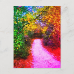 Autumn Trail Rainbow Postcard