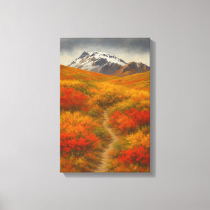 Autumn Trail to Snowy Peaks Canvas Print