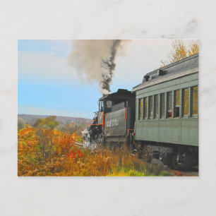 Autumn Train Postcard