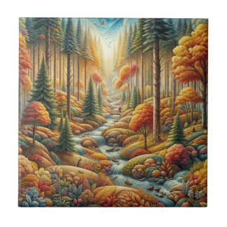 Autumn Tranquillity: A Nature’s Haven"Ceramic Tile