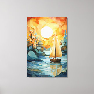 Autumn Tranquillity: Abstract Watercolor Fall Canvas Print