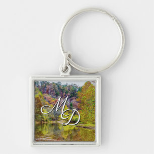 Autumn Tranquillity With Monogram Keychain