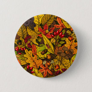 Autumn treasures 6 cm round badge