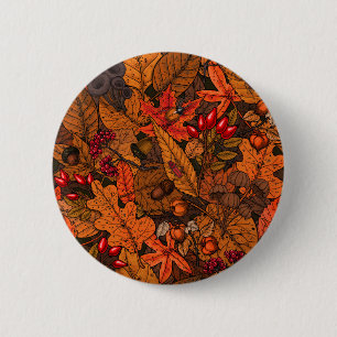 Autumn treasures 6 cm round badge