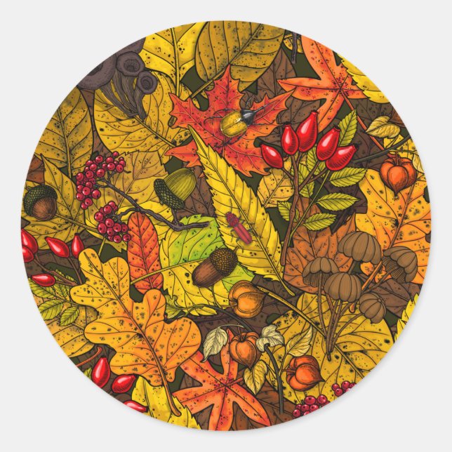 Autumn treasures classic round sticker (Front)
