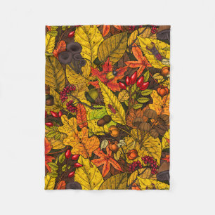 Autumn treasures fleece blanket