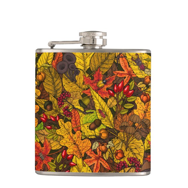 Autumn treasures hip flask (Front)