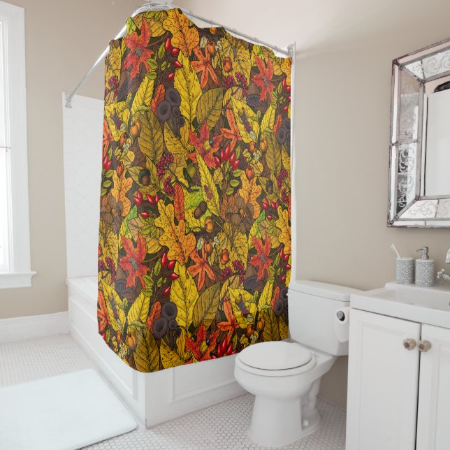 Autumn treasures shower curtain (In Situ)