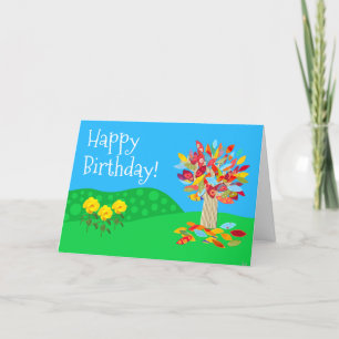 Autumn tree 60 birthday card new by Jo Images