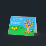 Autumn tree 70th birthday card by Jo Images<br><div class="desc">This Colourful and whimsical card is perfect to celebrate your friend or loved one's 70th birthday. Age can be personalised.</div>
