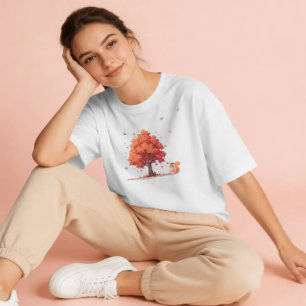 Autumn Tree and Squirrel  T-Shirt