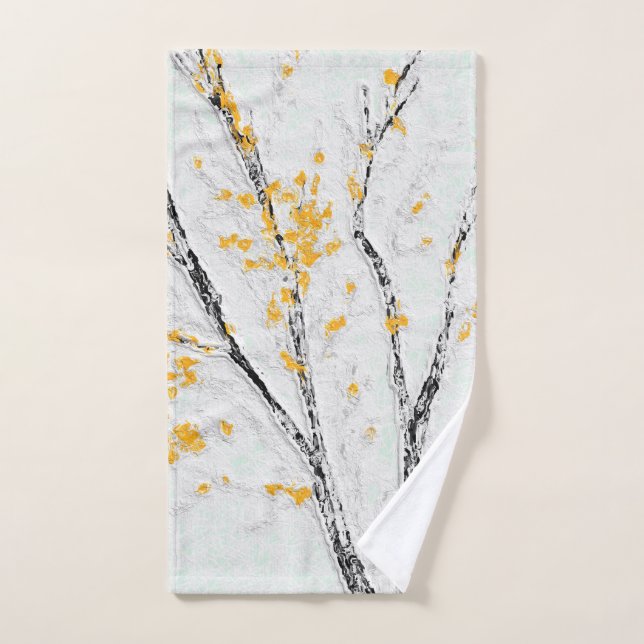 Autumn Tree Branches with Yellow Fall Leaves Bath Towel Set (Hand Towel)