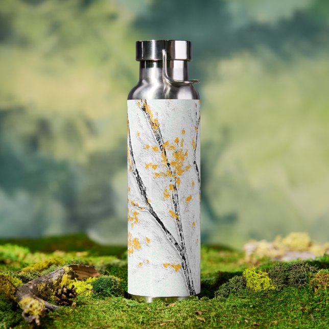 Autumn Tree Branches with Yellow Fall Leaves Water Bottle (Outdoor)
