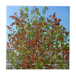 Autumn Tree Cardinal Birds Ceramic Tile