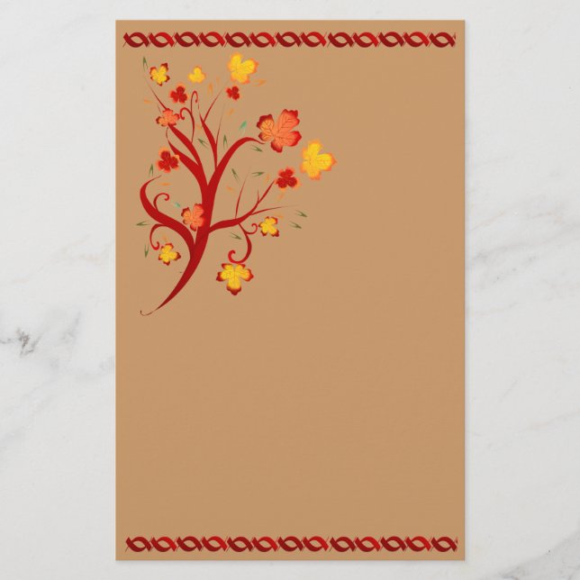Autumn Tree Design Stationery (Front)
